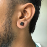 16 square diamond silver stud for men